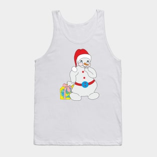 The snowman with a gift Tank Top